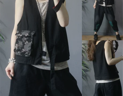 牛仔马夹女复古港味2022春秋装马甲宽松