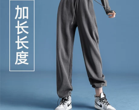 美式运动裤女春秋冬2022新款束脚卫裤直筒...