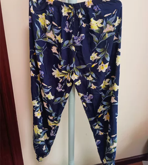 大码棉绸裤 防蚊裤 印花长裤 家居裤 非雪...