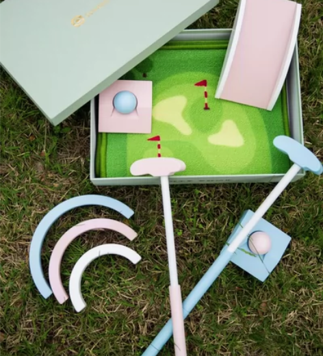 爱升儿童高尔夫球玩具木制套装室内男孩女孩宝...