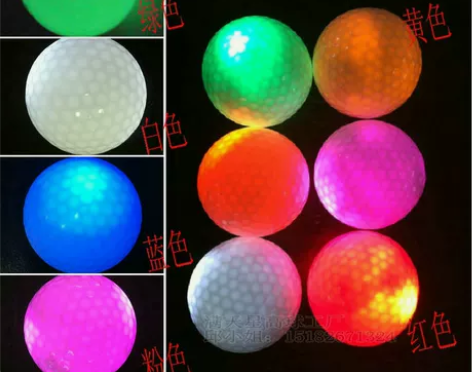 全新闪光高尔夫球多色发光LED电子机芯球高...