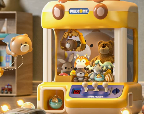 儿童抓娃娃机小型家用迷你夹公仔女童大号投