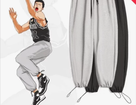 男士运动裤夏季九分裤宽松篮球裤子束脚裤子休...