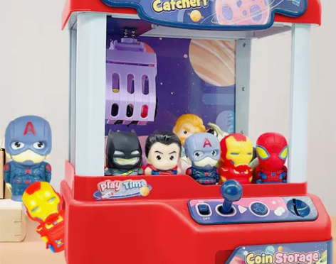 儿童挖糖果机玩具家用小型夹公仔机迷你投币吊...