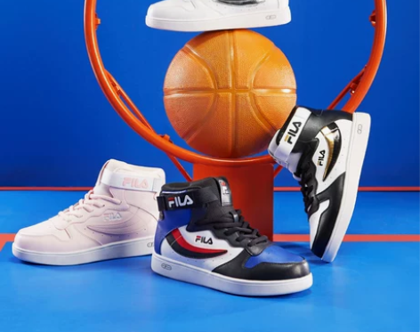 1FILA斐乐童鞋男童女童高帮板鞋2021...