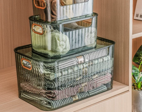 桌面收纳盒化妆品杂物零食收纳筐衣柜整理盒子...