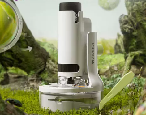 科学罐头显微镜2二代学生专用250倍光学手...