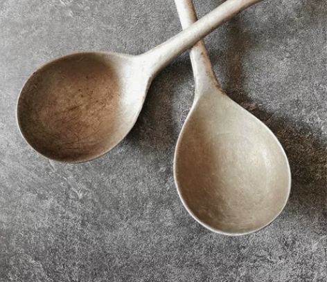 老铸铝勺子一对 怀旧复古老物件 标价位一对...