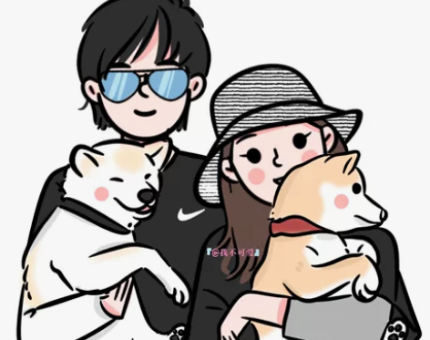 手绘Q版头像定制可爱卡通情侣朋友全家福宠物...