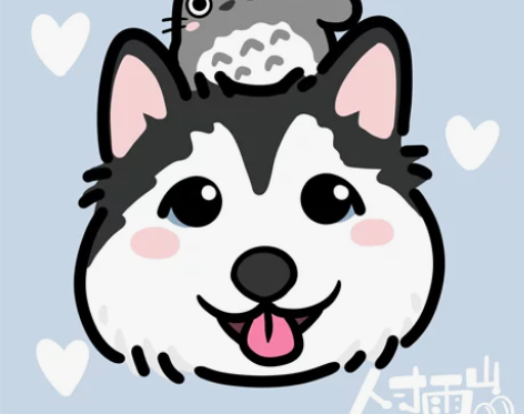 手绘风 Q版头像卡通宠物照片蜡笔画风定制彩色