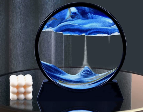 轻奢3D流沙画摆件解压沙漏桌面装饰品摆件男...