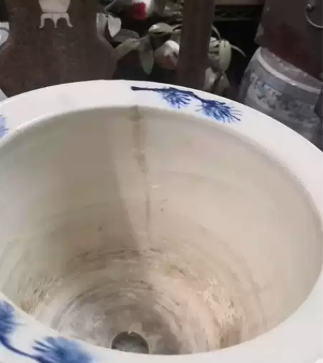 #粉丝福利# 民国青花松鹤花盆!带底款如合...