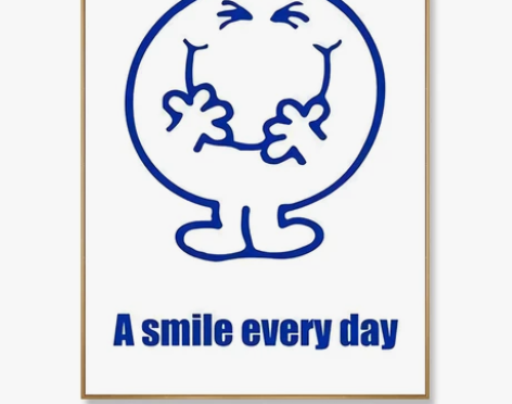 克莱因蓝装饰画smile可爱笑脸民宿服装店...