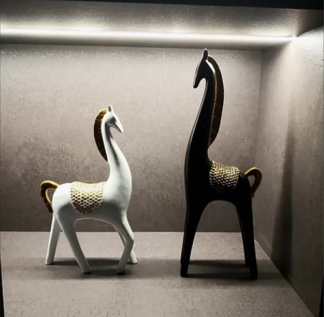 惊艳！老板样板间的北欧摆件家居饰品抽象马艺...