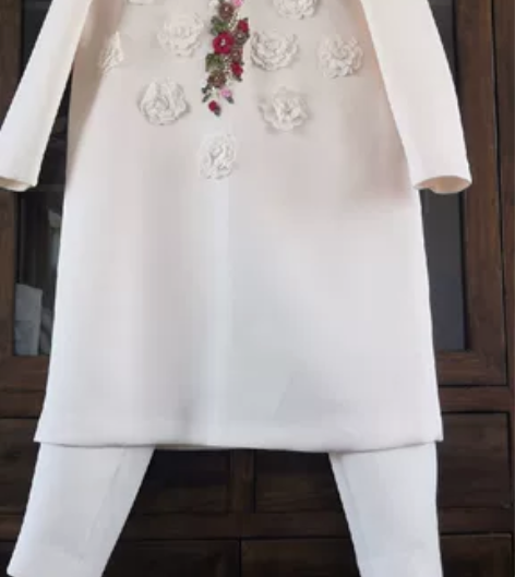 自己设计自己做的衣服手工订花适合140 -...