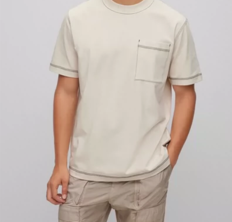 23春夏系列Boss男装明线设计印花短袖T...