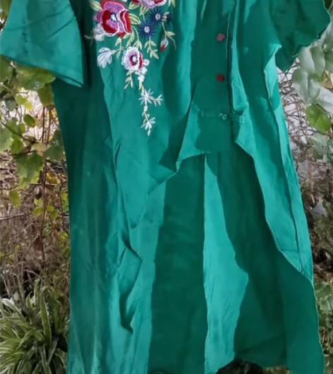 清雅绿。极意境感短袖衫文艺复古盘扣新中式上...