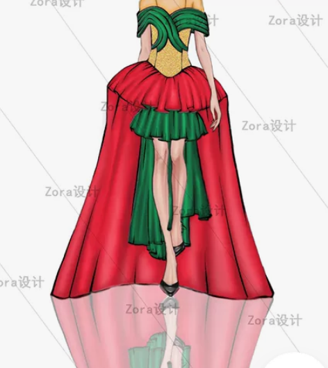 代画服装设计 款式图/效果图 软件:PS/...