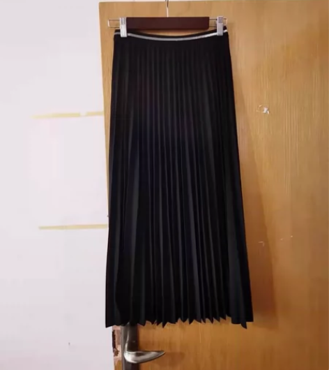 半身裙女垂感秋季新款风琴褶百褶裙中长款高腰...