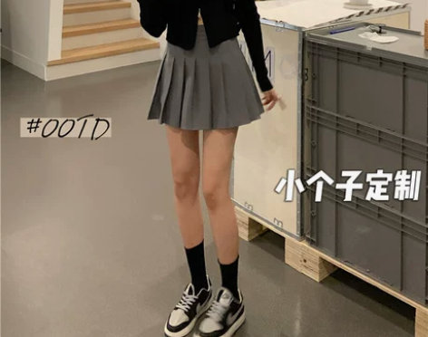 145小个子百褶裙半身裙女150高腰显瘦