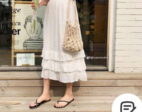 陆小团团 韩版夏季长裙纯色百搭高腰显瘦中蛋...