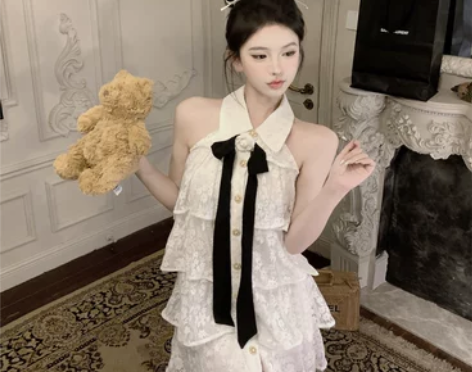 小仙子连衣裙小香风奶油英伦风公主蕾丝绣花