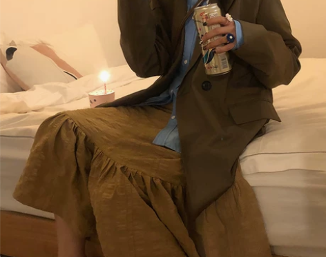 PDSZR 网红鱼尾裙半身裙女春季韩版宽松...