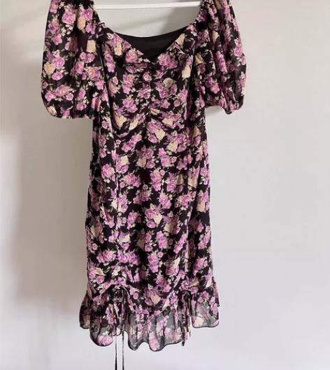 韩版碎花鱼尾裙 法式雪纺连衣裙 全新未穿过...