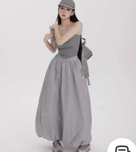 PEMPL半身裙女春季新款百搭花苞裙运动风...