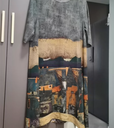 新款夏季远方的的房子文艺天丝轻薄连衣裙长裙...