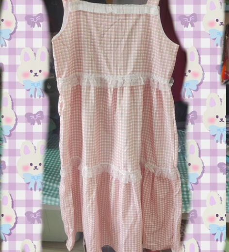 【出】粉色吊带裙子 全新仅试穿 L码（无白...