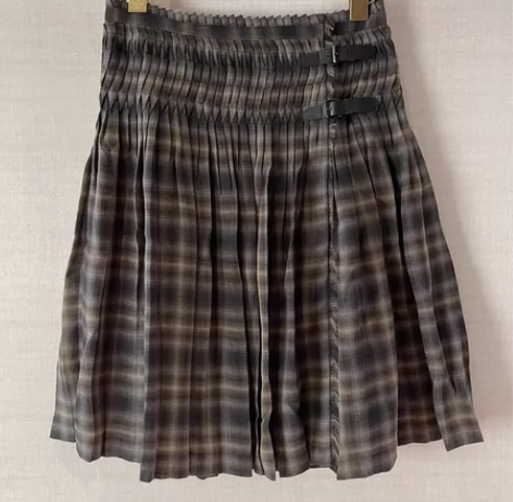 23区日本专柜贵牌正品舒适飘逸学院风百褶半...