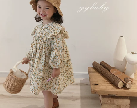 女童连衣裙儿童裙子长袖秋装2020新款棉麻...