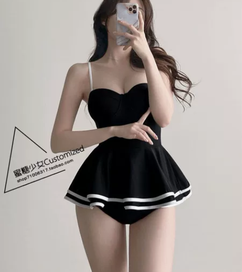 泳衣女夏2023新款连体裙式高级感性感辣妹...