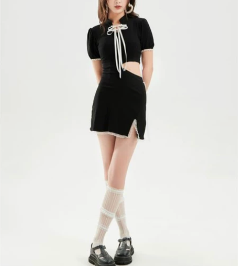 KLDINOR 潮牌小心机辣妹性感破洞改版...