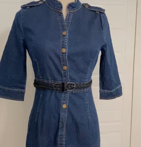 古着vintage牛仔连衣裙(无标) 胸围...