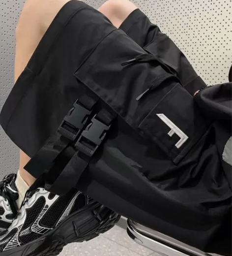 美式高街机能工装短裤男款夏季设计感休闲五分...