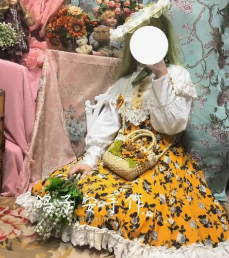 原创手作Lo，黄昏花园 OP＋扁帽＋包包＋...