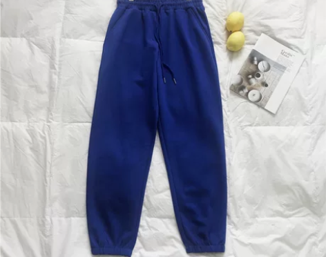 松紧腰束脚休闲裤女宽松bf抽绳原宿风韩版纯...