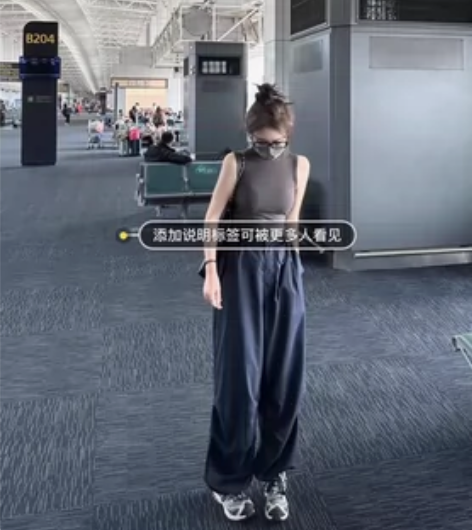 美式复古阔腿休闲裤女2023春秋百搭垂感宽...