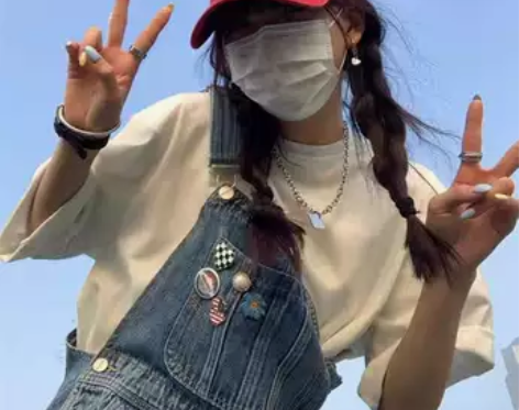 网红酷盐系牛仔背带裤女2022夏季学院港风...