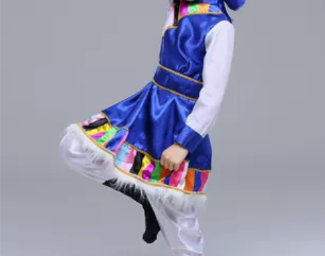 新款儿童蒙古族藏族舞蹈裙幼儿园少数民族蒙族...