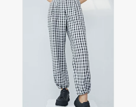 TKY SHOP格纹休闲裤2023年夏薄款...