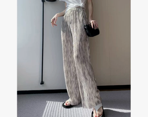 LIN 高个子高腰阔腿裤夏女薄款垂感宽松直...