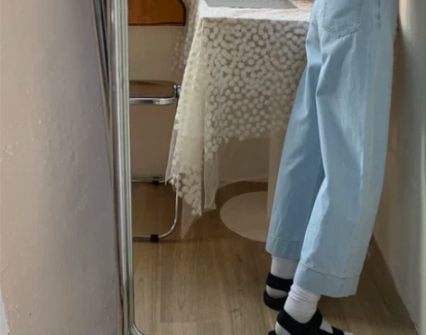 卤卤lulu蓝色阔腿牛仔裤女夏季薄款直筒高...