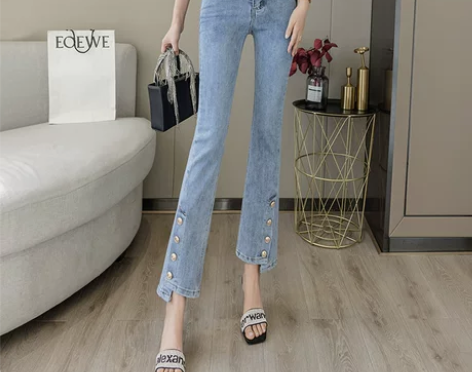 广州新塘镇女士七分牛仔裤子女装春秋2022...