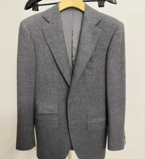 NHO2定制灰色法兰绒西装上衣 男士西装 ...
