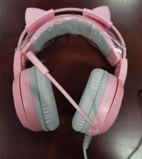 蓝悦G6有线耳机头戴式炫酷发光猫耳朵 声音...