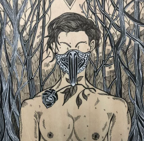 原创小木板画，装饰画，黑白画，工艺画很早之...