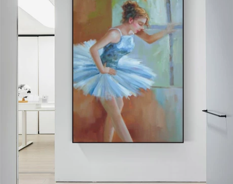 40*60芭蕾舞女孩装饰画舞者舞蹈室黑白艺...